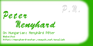 peter menyhard business card